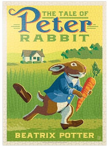MyPuzzle The Tale of Peter Rabbit: Beatrix Potter, Vintage Poster - Premium 1000 Piece Jigsaw Puzzle for Adults