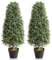 momoplant Pair of 90cm/3Ft Artificial Boxwood Topiary Trees Faux Pyramid Cone Outdoor Garden Plants In Pots Realistic Front Door Plants Decorative Artificial Tree Bushes