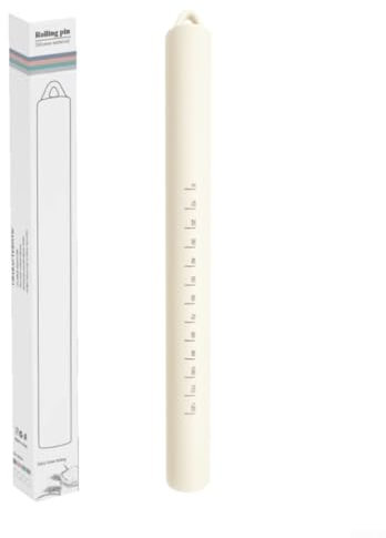 Nudelholz für Backbedarf, Antihaft-Silikon-Utensil für mühelose Teig- und Pizzazubereitung (Weiß)