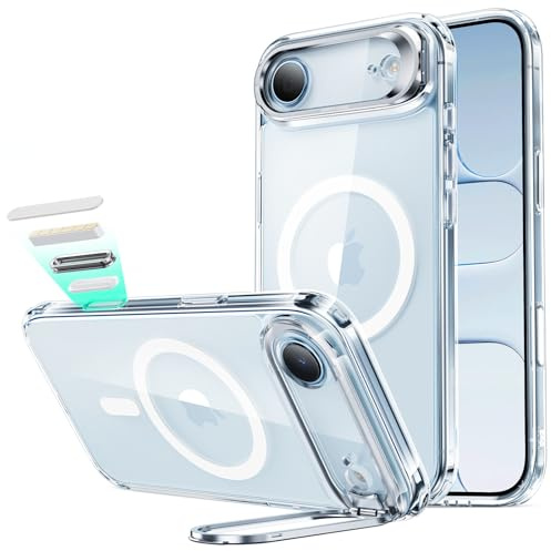 ESR for iPhone Air Case with Stand, Camera Control Cover Compatible with MagSafe, Magnetic Phone Cover for iPhone 17 Air Case, Military-Grade Drop Protection, Scratch-Resistant Back Cover, Clear