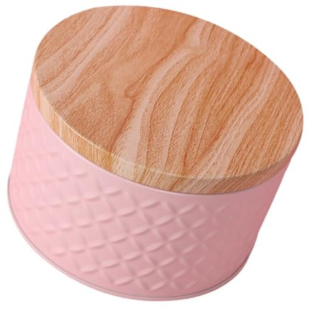 PLAFOPE Scatola Porta Snack in Ferro Rosa Con Coperchio Rotondo Contenitore Sicuro Per Dolci Biscotti e Caramelle Scatola Regalo Vintage Per Conservazione e Decorazione Natalizia