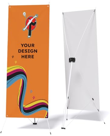 COPYKREA – X bannière personnalisée | Présentoir publicitaire avec impression incluse | Photocall personnalisable de 80x180 cm | Toile en PVC avec structure en X + housse de transport