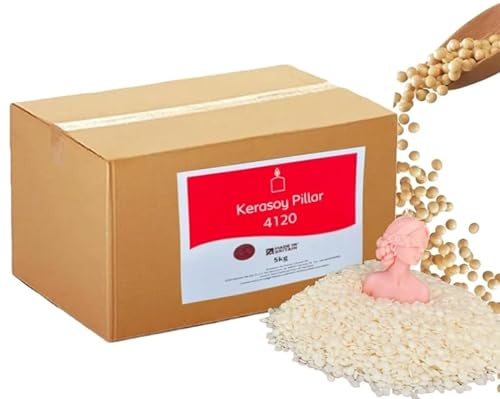 Generico Cera di Soia per Candele Kerax 4120 per Stampi – 100% Naturale Vegetale – Ideale per Candele Decorative e Fai da Te – Alta Resa Profumo – qualità Professionale Candle Making – 5 kg