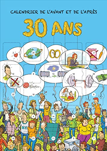Calendrier de l'Avant ou de l'Après 30 Ans Homme & Femme | 25 Messages Humoristiques, Carte Cadeau d'Anniversaire Originale, Défis & Résolutions, Chevalet Adhésif