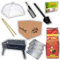 Camping Grill 8-teiliges Set XXL Bundle Holzkohlegrill Tischgrill kleiner Reisegrill mit Holzkohle für Festival, Outdoor & Garten