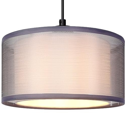 Giggi 2-Tier Small Lamp Shades Ceiling, Modern Grey Light Shade, Lampshades for Ceiling Lights, Table Lamps & Floor Lamps, Shade Living Rooms, Kitchen, Bedroom, Hallways Lounges (GG-LI018GR)