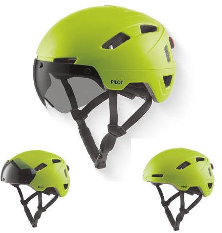 GOOFF Pilot S-Pedelec Helm - Schutz für schnelle E-Bike Fahrten – Fahrradhelm mit Visier und Licht – NTA 8776-zertifizierter Zweirathelm für Damen und Herren (Fluoreszierendes Gelb, M)