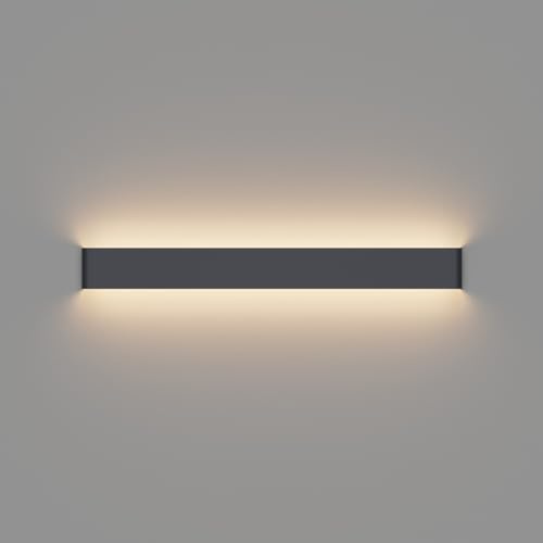 Klighten Lámparas de Pared Led 83CM, 30W Aplique de Parete Interior Arriba Abajo Moderna, Aplique Pared para Salas, Escalera, Dormitorios, Pasillos, Blanco Cálido 3000K, Antracita