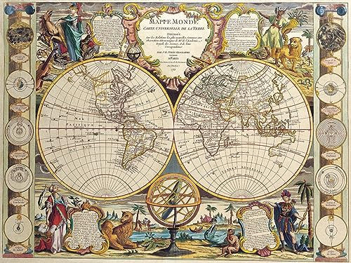 Wooden Puzzle Adult 1000 Pieces Antique World Map 75 * 50cmD8T9K