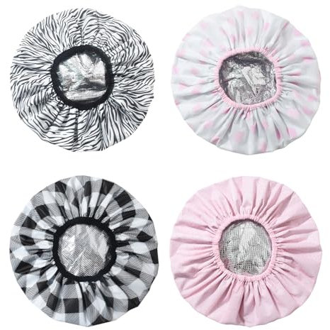 Cuffie Da Doccia Da Donna Da 4 Pezzi, Cuffie Da Doccia Impermeabili, Accessori Per La Cura Dei Capelli, Cuffie Da Doccia Riutilizzabili, Accessori Da Bagno