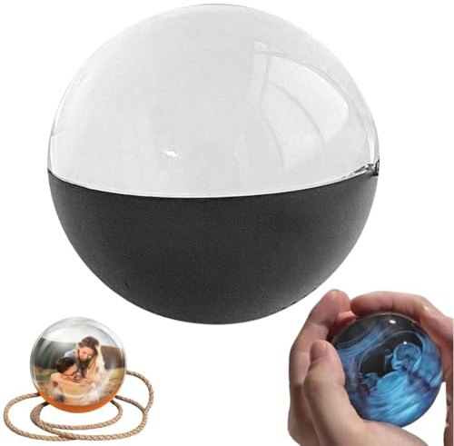 Album photo numérique à ultrasons 3D avec boule de cristal - Affichage vidéo numérique - Boules lumineuses vidéo à ultrasons - Cadeau personnalisable avec écran électronique - Idéal pour les couples