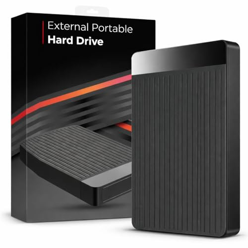 500GB Portable External Hard Drive, USB 3.0 Type-C 2.5 Inch External HDD for PC, MacBook, Laptop & Desktop, Compatible with Windows, Linux, Android, Gaming Consoles – Black