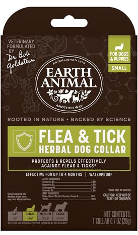 Earth Animal Apothecary Natural Flea & Tick - Herbal Collar for Small Dogs & Puppies - 1 Collar