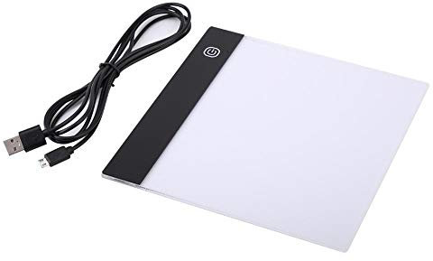 MAGT A5 Leuchttisch Led, A5 Kunst Led Zeichenbrett Einstellbare Helligkeit Led Lightbox USB Kabel Led Leuchtplatte für Animation Cartoon Tattoo