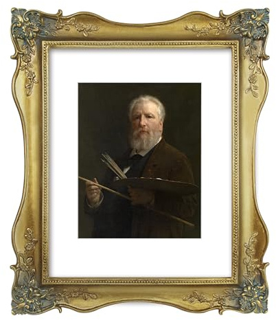 SIMON'S SHOP 8x10 Picture Frame Matted to 5x7 Image, Vintage Picture Frames 8x10, Bronze Baroque Photo Frame with Corner Ornaments for Gallery Wall and Tabletop Décor