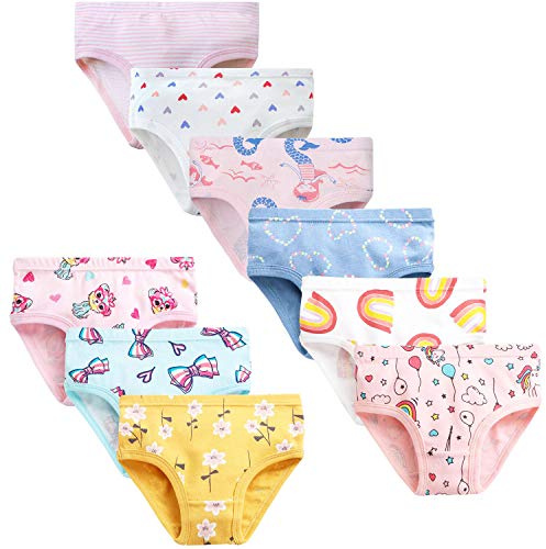 JackLoveBriefs Girls' Knickers 9 Pack Comfortable Briefs Girls Cotton (8-9 Years) MULTICOLOR,Size:150