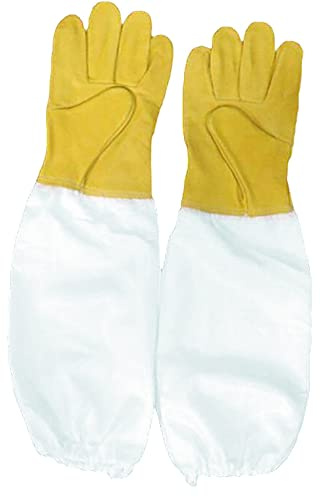 BE-TOOL Gants de protection en cuir de chèvre et toile avec manches ventilées Protection parfaite pour les apiculteurs XL