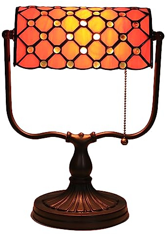 Uziqueif Tischlampe Grün, Tiffany Tischlampe, Schreibtischlampe Retro, Lampenschirm Aus Glas, Bürotischlampe, Nachttischlampe Für Schlafzimme,C