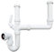 PlumbEZ Double Bowl Sink Waste Kit and Half Bowl Trap Kit - Multi-Fit 1.1/2 40mm Double Bowl P Trap Kit with Washing Machine Waste Splitter, Sink Waste Kit BS EN 247-1:2002 75mm Water Seal