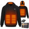 Qdreclod Beheizbare Kapuzenpullover für Herren Damen mit Akku 7.4V 12000mAh Beheizte Jacke Hoodie Elektrische Sweatjacke Heizjacke Kapuzenpulli