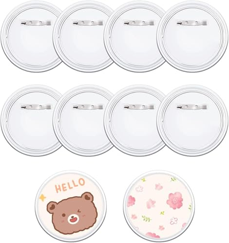 10 Pcs Round Acrylic Button Pin Badge, 58mm Clear Acrylic Button Badges