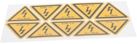 Alipis Panneau D'avertissement Autocollant Danger de Choc Électrique, Triangle Jaune en Pvc, 10 Pièces, pour Usines et Écoles