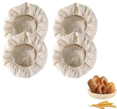 Bread Proofing Basket Cover, 4PCS Round Sourdough Proving Basket Cloth Liner, Bowl Covers for Bread proofing for Sourdough, Jars and Rising Dough (4pcs Round)
