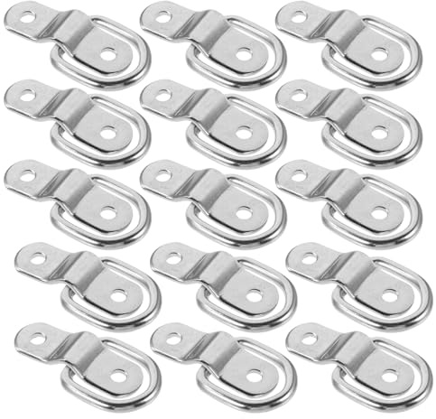 Healeved 16 Ganci Ancoraggio ad Anello a d 1/4 Set da 16 Pezzi per Camper e Auto Ancoraggi Montaggio in Superficie per Carichi Pesanti Metodo Fissaggio Rapido per Rimorchi e Veicoli