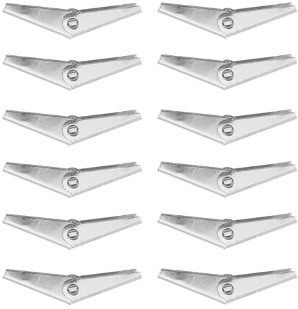 FOMIYES Cheville à Bascule M8 en Acier Galvanisé, Lot de 12 Fixations Robustes pour Plaques de Plâtre, Fixation Murale et Plafond, Ailettes pour Cloisons Sèches, Écrous à Oreilles Inclus,