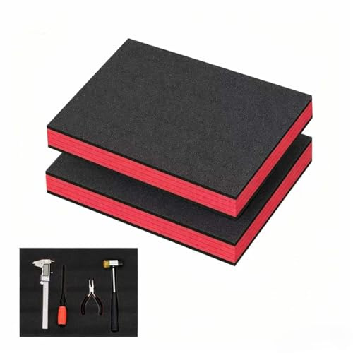 XLTBOMS 2 Unité Mousse pour Outils - 40 x 30 x 4 cm, Inserts en Mousse | Mousse Caisse a Outil, Bloc de Mousse Polyuréthane, Mousse à Découper, pour boîte à outils, système de rangement à (Noir)