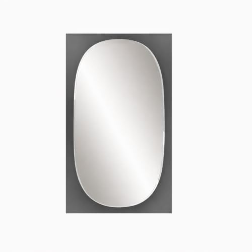 Elegante Espejo de Pared en Gris Ahumado, 39 x 72 cm, Tablero de partículas 100% melamina, 18 mm de Grosor, diseño Moderno