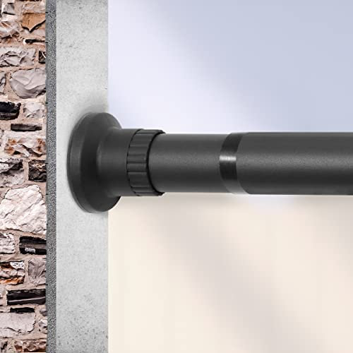 Qlfyuu Curtain Rail Tension Rod Extendable Curtain Pole, Heavy Duty Curtain Rod Pole No Drilling, Telescopic Curtain Pole Rust Free(Black,110-210CM)