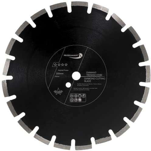 PRODIAMANT Disco de corte diamantado 350 mm x 20 mm abrasivo para asfalto, solado, hormigón ligero, hormigón fresco, arenisca y arcilla refractaria