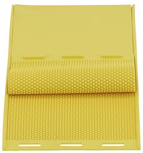 Luqeeg Molde de Hoja de Cera de Abeja, Molde de Cera de Abeja de Silicona, Molde de Prensa de Cera de Abejas 2 Piezas Máquina de Estampado de Moldes de Prensa, Accesorio de Apicultura, Amarillo