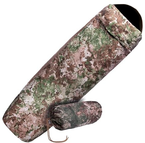 Mil-Tec Trilaminate Durable Waterproof Lightweight Breathable Tactical Outdoor Camping Hiking Sleeping Bag Cover with Zip Closure | Suitable for Various Sleeping Bags, Phantomleaf Wasp I Z2