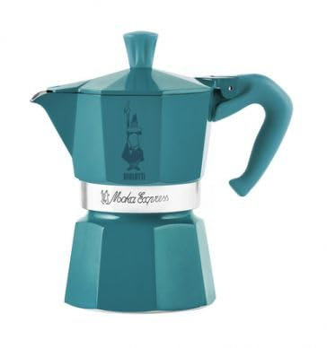 Bialetti Cafetera Moka de 3 tazas, colección Winter Wonderland, color turquesa