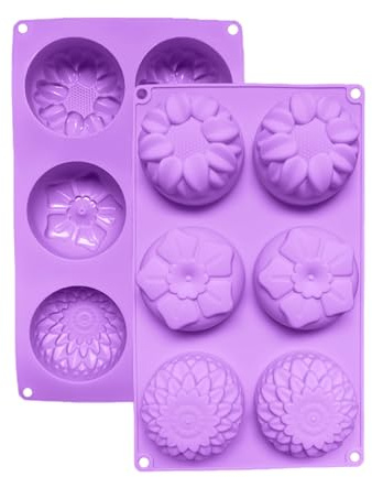 YILANJIN Moules en Silicone, 6 Cavités Moules à Savon Réutilisables, Anti-Adhérent Moule à Chocolat pour Desserts, Moule à Bonbons, Moules à Pâtisserie pour Pains, Glaçons, (29.5 * 17.5 * 3.5 cm)