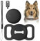 GOMETY Tracker Hund Ohne ABO Positionstracker mit Silikonschale & Wasserdicht, PET Tracker mit Halsbandhalterung Kein GPS Gerät zur Überwachung Funktioniert mit Find My (Nur iOS)(Schwarz)