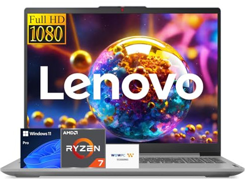 Lenovo IdeaPad Slim 3 - Laptop empresarial, procesador Ryzen 7 7730U (Beats i7-1355U), pantalla LED FHD de 15.6 pulgadas, 16 GB de RAM, SSD PCIe de 1 TB, lector de tarjetas SD, WiFi 6, Windows 11 Pro