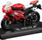 Danbghyuo Legierungs Motorradspielzeug Motorradmodelle, Legierung Motorrad, Modell für Freunde und Kinder, für Geburtstagsparty-Geschenk (Rot)