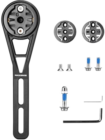 ROCKBROS Aero Cykeldatorfäste med Snabbspänne Lättvikts Förlängningsfäste för styret Kompatibel med för Garmin, Wahoo, Bryton, Action-kameror och Cykellampor, Nylon