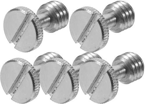 HEALEEP 5 Pezzi Vite a Sgancio Rapido 3/8 Pollice per Montaggio Fotocamera, Vite a Testa Zigrinata Compatta in Ferro per Treppiedi, Monopiedi e Piastre Quick Release, Accessori