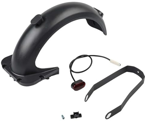 Hoppipola Guardabarros trasero con soporte de luz trasera para Ninebot Max G30, ABS+PC, luz de freno de alta visibilidad, color negro