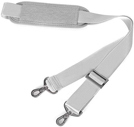 MOSISO 56 Zoll Schultergurt,Einstellbar Dick Sanft Universal Ersatz Rutschfester Fit Gepolster mit Metall Schwenkhaken für Laptop Umhängetasche/Laptop Messenger Tasche/Crossbody Tasche,Grau