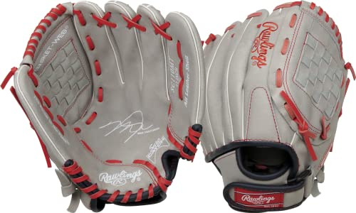 Rawlings Sure Catch Mike Trout Signature - Guante de béisbol para jóvenes, 28 cm, Cesta Web, Manta para Mano Derecha