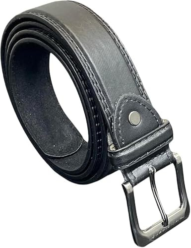 SoBo LEATHER Men's Leather Belts, Choice of Colour, Up To 60'' Waist, Smart Work Belt, Trouser Belts (Black, M - 32-34 Waist)
