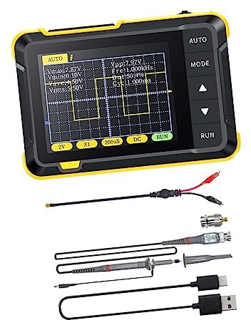 perfeclan Mini multimètre d'oscilloscope numérique 200KHz Testeur de composants électroniques Oscilloscope numérique portable pour l'enseignement de la, Norme élevée