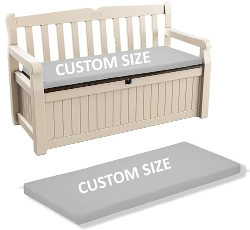 Kosiproducts Custom Bench Cushions, Bespoke Crash Mats, Cut To Size Outdoor and Inddor Seating Pads, Light Grey, 10cm Thick