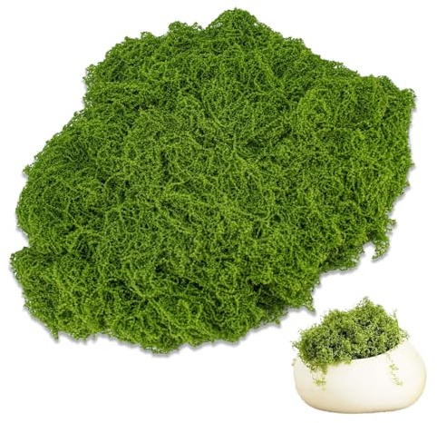 100g Fake Moss, Artificial Faux Fresh Moss for Indoor Plant Pot Crafting Wreath Making Supplies for Home, Crafts, Garden