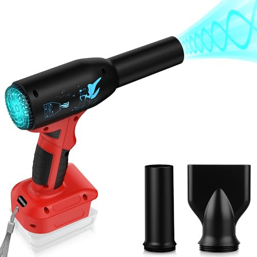 OGJUNX Laubbläser für EINHELL 18V Akku, 90000 U/min Kabelloser Elektrischer Laubsauger mit 3-Gang für Haartrocknung, Reinigen des Autos, Tastatur